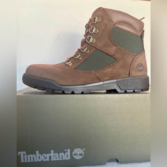 NIB TIMBERLAND FIELD LACE UP NUBUCK MENS/BOYS BOOTS SIZE 6 BROWN - Picture 4 of 17